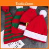 Red Christmas Knitted Woolen Hat Autumn Winter Stripes Warm Girls Gift Festival