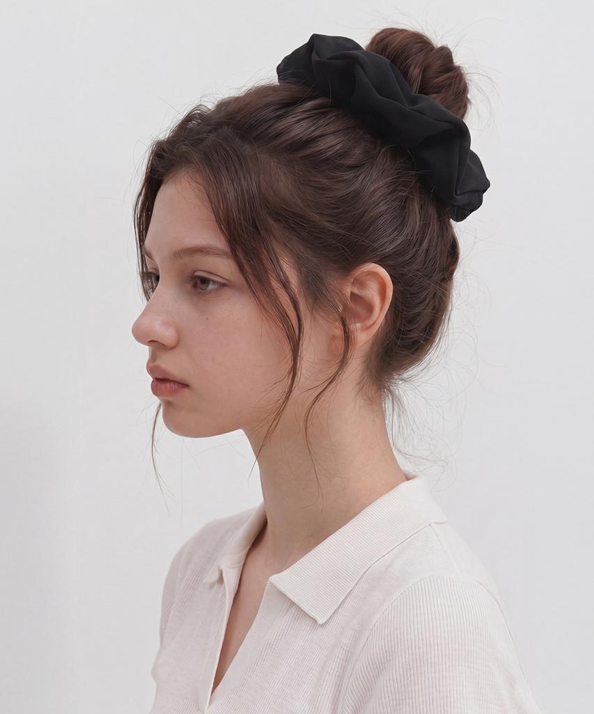 Nuart Studio Marie Cotton Hair Scrunchie_Black/White