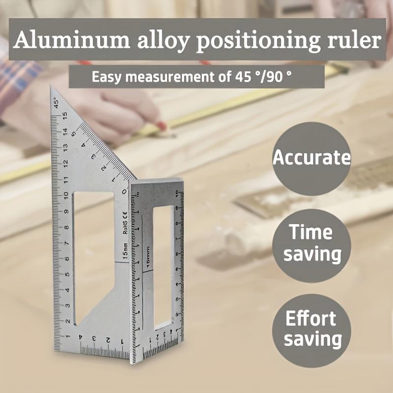 Professional Aluminum Alloy Angle Ruler - 45° & 90° Precision Square Gauge for Woodworking, Measuring & Layout - Durable, Accurate Tool for DIY