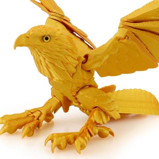 3D Printed Eagle Figurine Movable Joints Eagle Figure Model Toy Articulated Bird Figurine Home Office Bookshelf Desktop Decoration Ornament