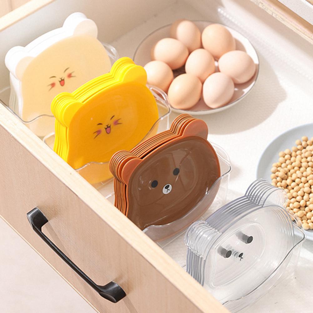 Sauce Dish Plates Dinnerware 2Pcs Snack Plate Easy To Clean Plastic Cartoon Bear Shape Kitchen Gadget