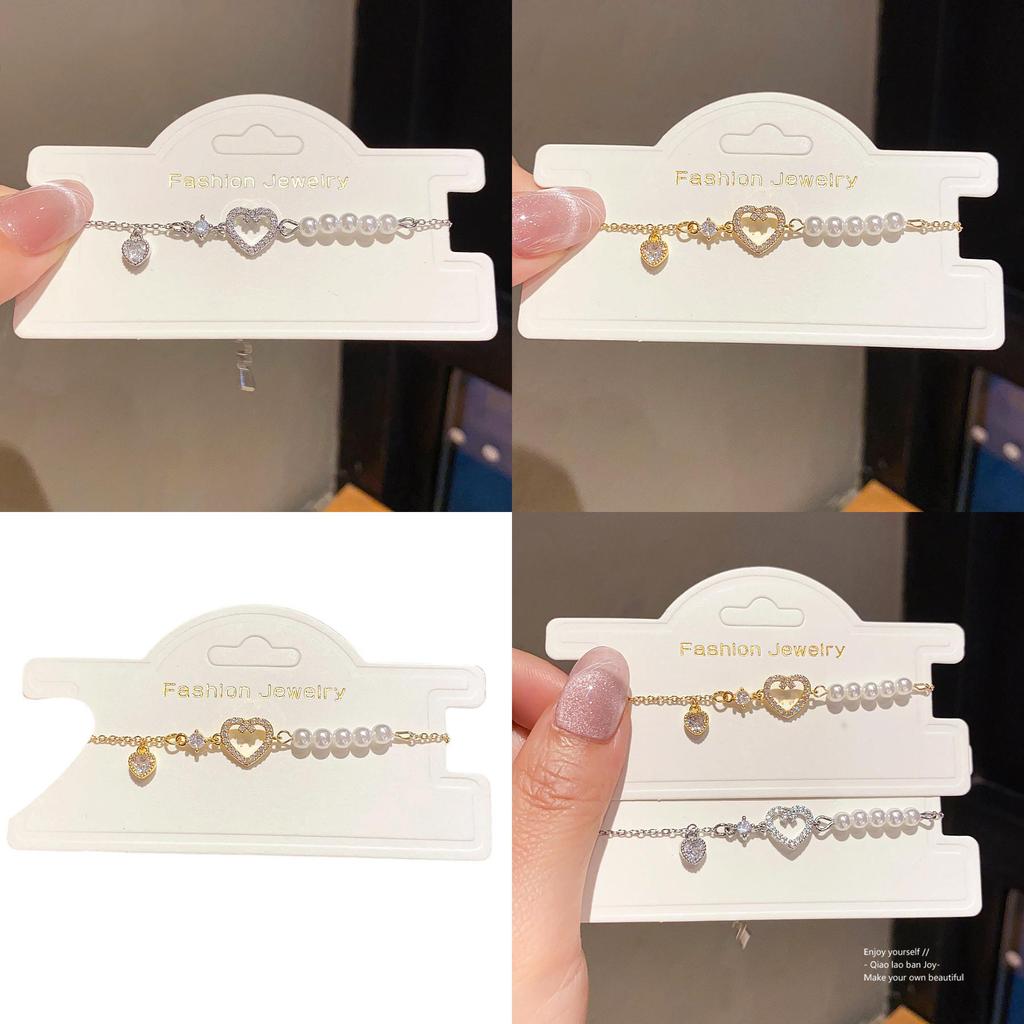 Jewelry Gift For Women Gold Plated Heart Pendant With Artificial Pearl And Zirconia