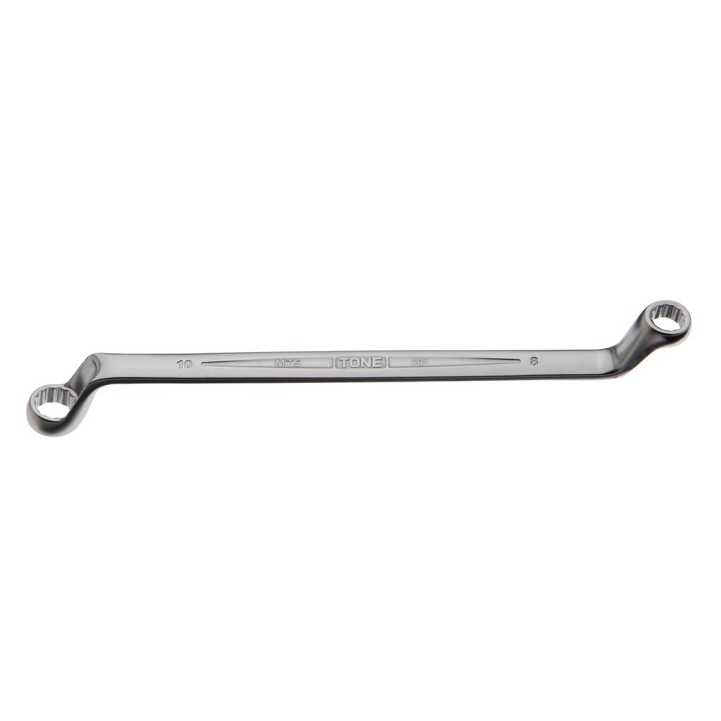 TONE Long Mechanic Open End Wrench 8 X 10mm Flats (75°), M75-0810,