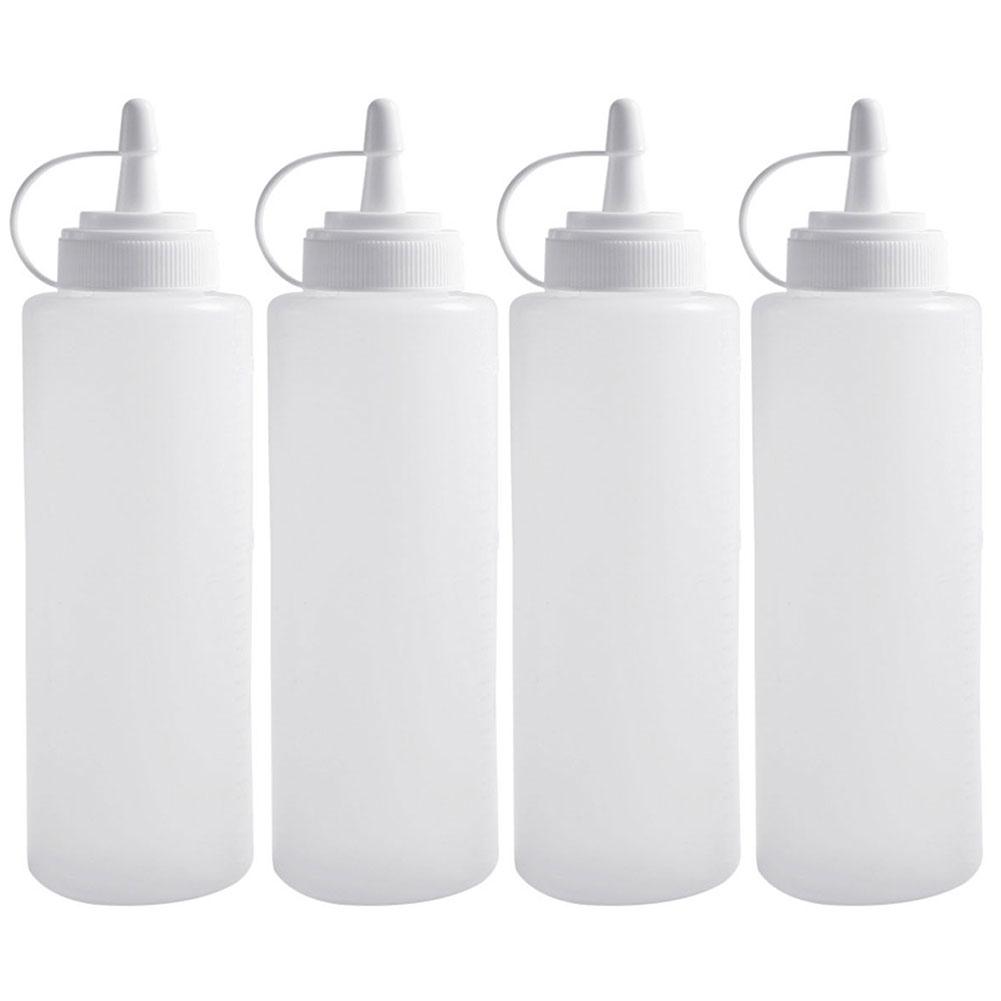 Empty Squirt Bottle Plastic Ketchup Squeeze Bottles Dishwasher-Safe Multipurpose Squirt Bottles with Sealed Lid for Liquids