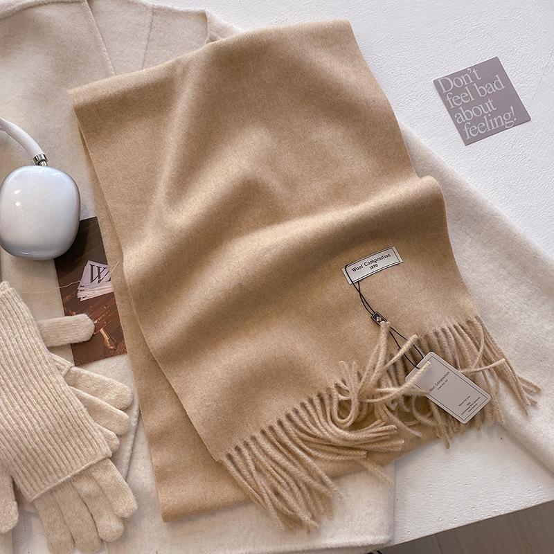 Luxury Cashmere Wool Scarf For Women  Winter Warm Pashmina Thicken Soft Shawl Wrap Stole Daily Use Fashion Elegant Wool Scarf