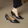 Women's Cow Leather Pointed Toe Slip-on Pumps High Quality Soft Comfortable Elegant Ladies  Thin High Heel Slim Dress Shoes
