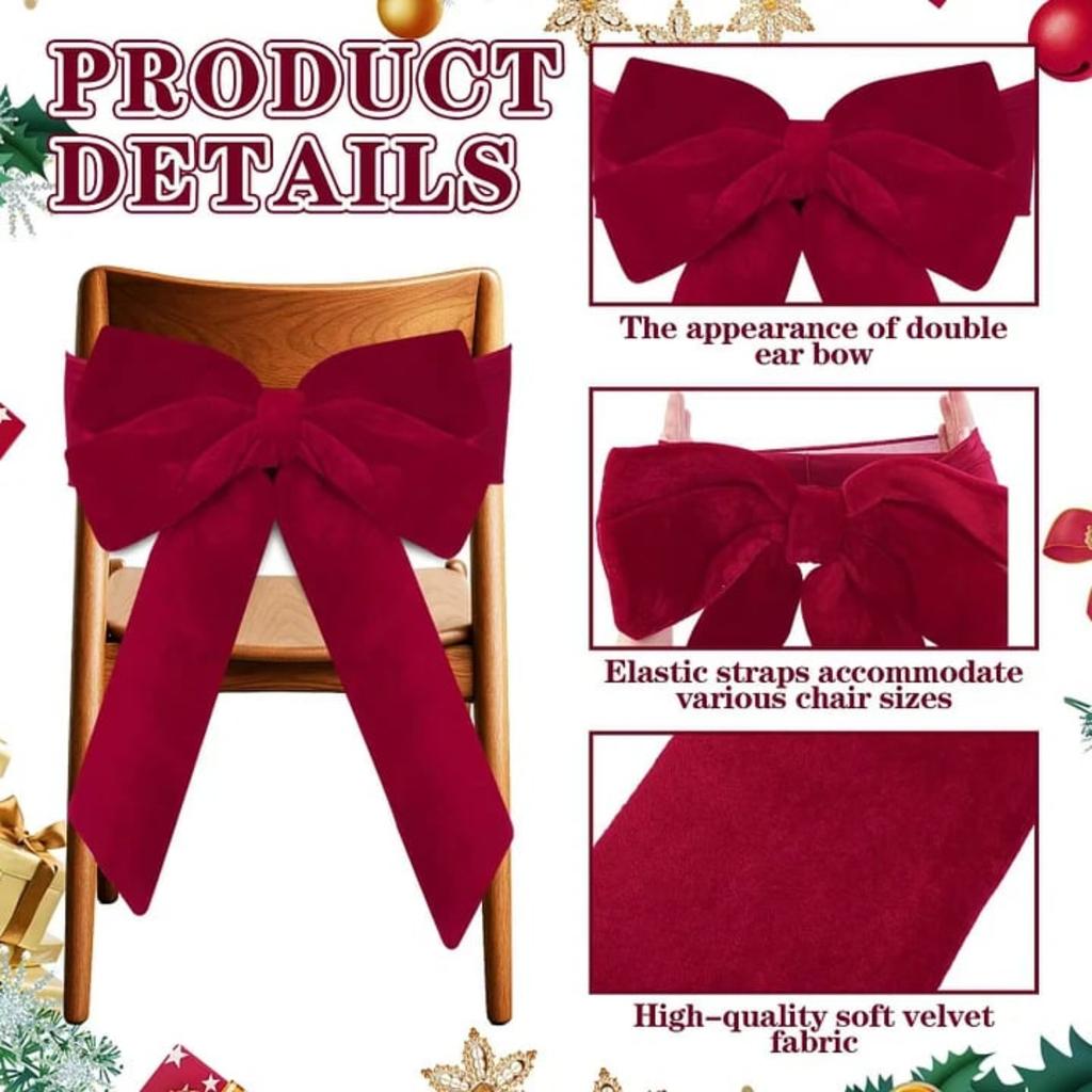 Wine Red Velvet Bow Chair Back Cover: A Retro- Chair Decoration That Unlocks The Sophistication Of Your Home