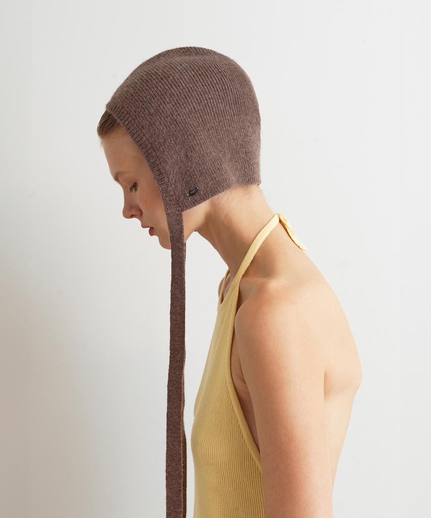 Aobteu Knit Bonnet - Melange Brown