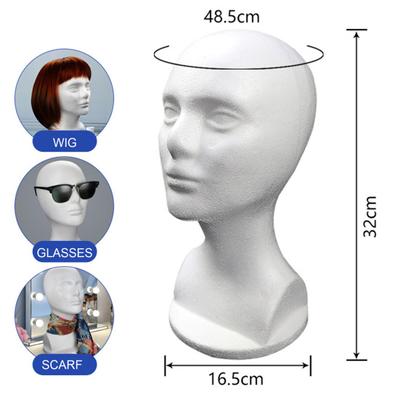 Schaufensterpuppenkopf-Modellständer aus Schaumstoff für Perücken, Hüte, Schmuck, Brillenhalter, einfach zu bedienendes Ladenregal für Salon, DIY-Malerei