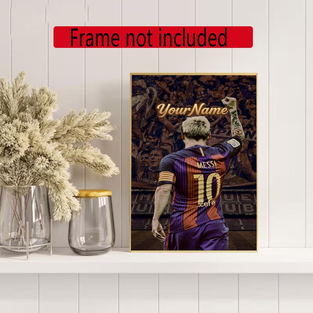Messi Customize Your Name Diamond Painting Round Diamond Diy Frameless Holiday Artwork Suitable For Home Office Wall Decoration