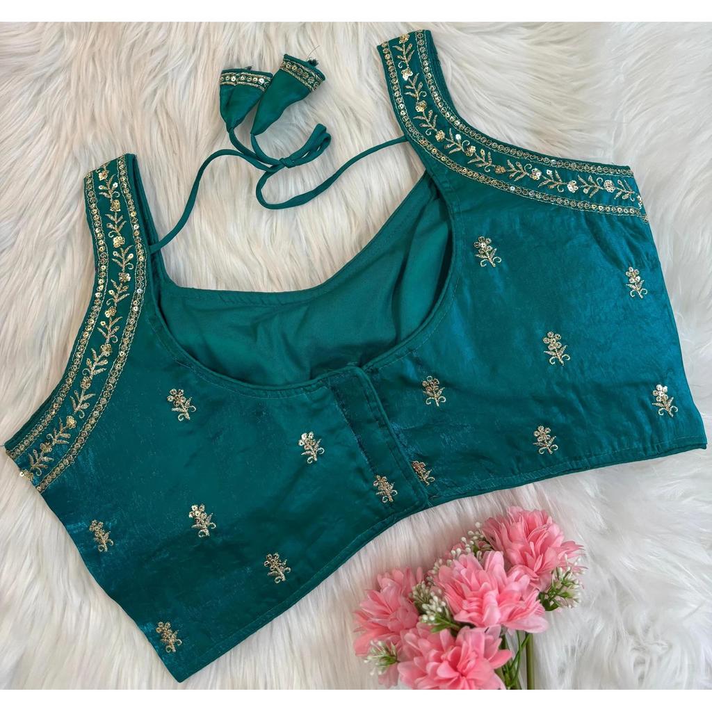 Choli Indiano Pakistano per Feste e Matrimoni Blusa Designer Ricamata da Donna