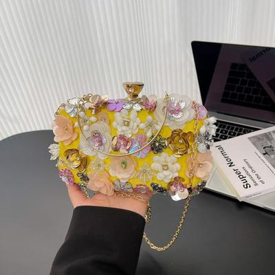 2025 Winter Women Evening Bags For Women Luxury Floral Rhinestones Shoulder Crossbody Bags Party Wedding Clutch Ladies Handbags