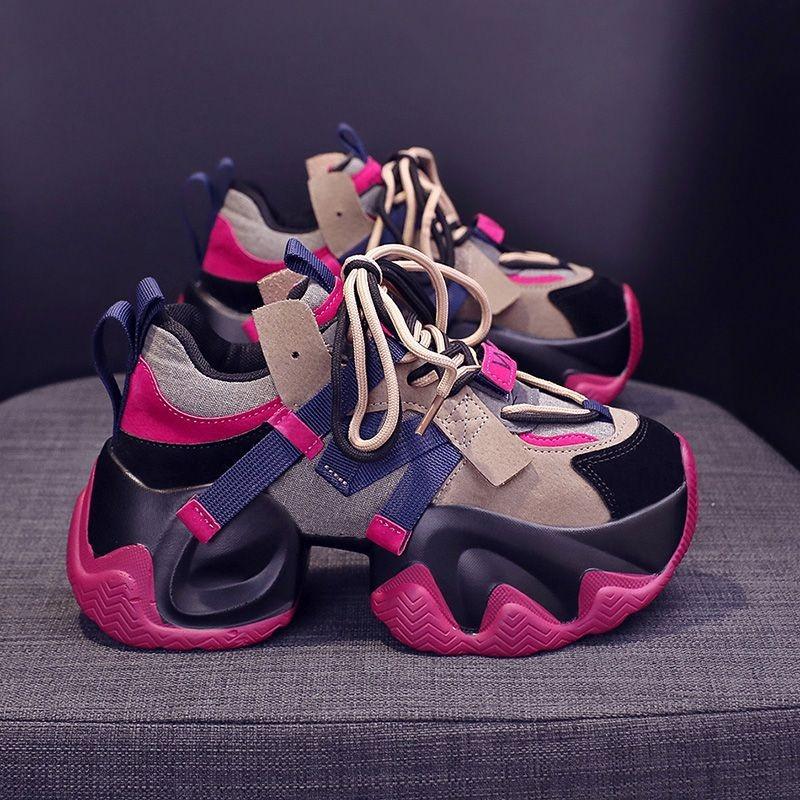 Today's Popular Shoes 2 Dad Shoes Women's New Autumn and Winter Thick-soled Heightened Leisure Sports Lightweight Women's Shoes
