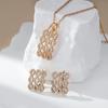 Unique Square Wide Full Natural Zircon English Earrings For Women Fashion  Rose Gold Color Vintage Wedding Jewelry