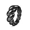 Retro Titanium Steel Lava Croissant Ring: Personalized Women's Jewelry Design