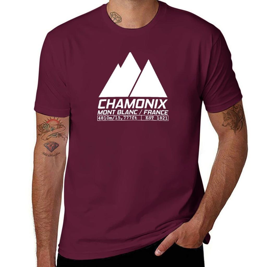 Chamonix France Ski Resort Mont Blanc Skiing T-Shirt Animal Prinfor Boys Blouse Tops Graphics Mens Clothing