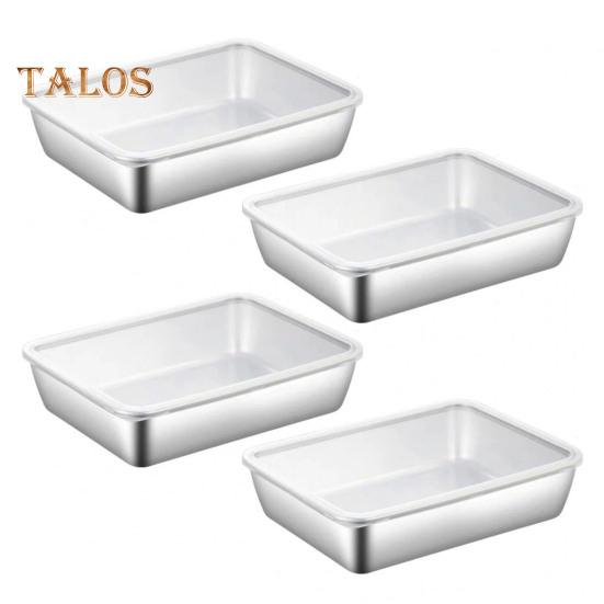 

Контейнеры для еды из нержавеющей стали с крышками, прямоугольный контейнер для приготовления пищи, для хранения в холодильнике, кухонный поднос, герметичный, для бекона, салата, сыра, мясных деликатесов, фруктов 4pcs