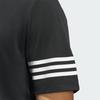 Adidas 3-Stripes Polo Shirt Solid Logo Stripe Short Sleeve Polo Men Tops Black IU4360