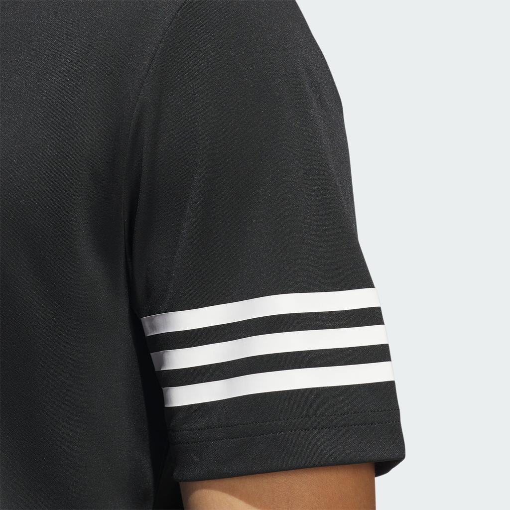 Adidas 3-Stripes Polo Shirt Solid Logo Stripe Short Sleeve Polo Men Tops Black IU4360