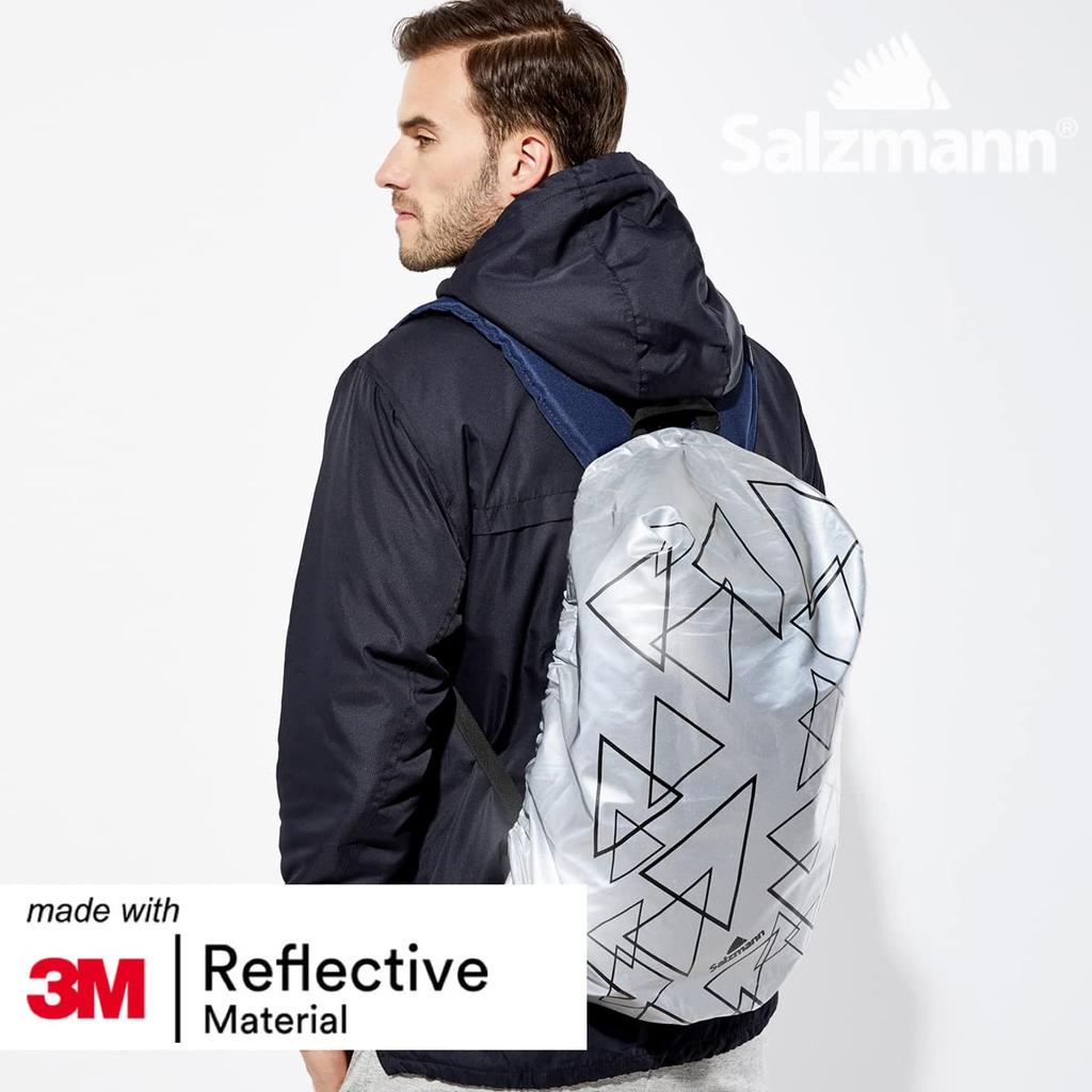 Salzmann Waterproof Backpack Cover with Reflective Backpacks Fits 3M Reflective Material 28L-40L