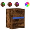 VidaXL Bedside Cabinets and LED Lights 2 Pcs Smoked Oak 852042