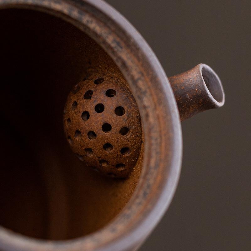 Retro Raw Ore Rough Pottery Tea Pot Chinese Handmade Tea Set Single Tea Kettle Small Kungfu Teapot Teaware