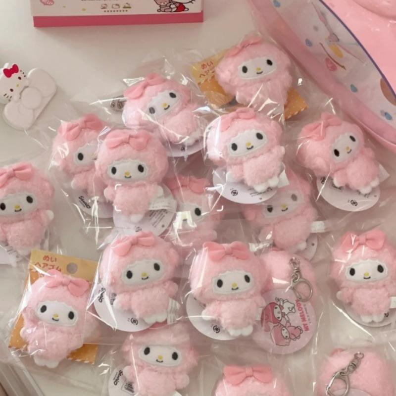 8CM Sanrios My Sweet Piano Plush Keychain My Melody Backpack Pendant Kawaii Mini Piano Sheep Bag Pendant Decoration Girl Gift