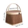 Bambuskorb mit Deckel Lebensmittelaufbewahrung Tragbarer handgemachter gewebter Geschenkkorb