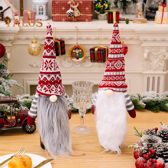 Weihnachtswichtel-Weinflaschenhülle, handgefertigte Plüsch-Elfen-Dekoration, Feiertags-Rotweinhülle für Thanksgiving, Weihnachtstischdekoration