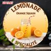 D Flat Pc Bright Orange Round Aluminum Sign  Retro Lemonade Stand Suitable for Home Garage Cafe Wall Decor  Vintage