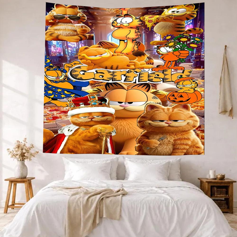 Garfield Comics Adventure Wall Decor Tapestry Art For Pet Memorial Birthdaywedding Party Backdrop Family Gift
