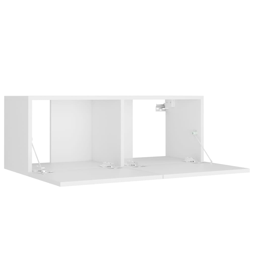 4 Piece TV Cabinet Set White Particleboard