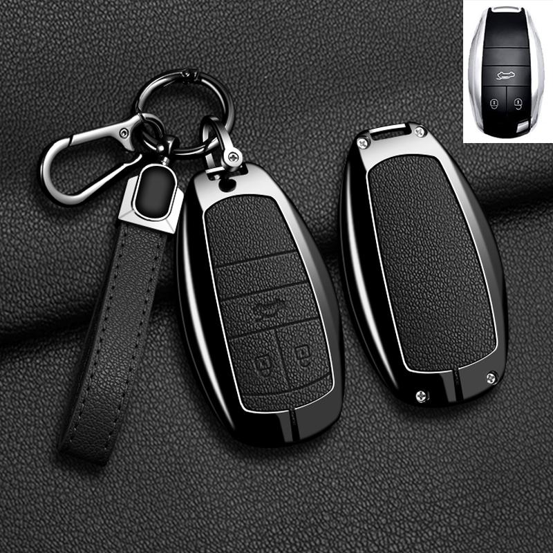 Metal+Leather Car Key Cover Shell Fob For Bentley Bentayga - 2Ahmv-Yk1 Car Key Case Cover For Bentley Keyring Accessorie