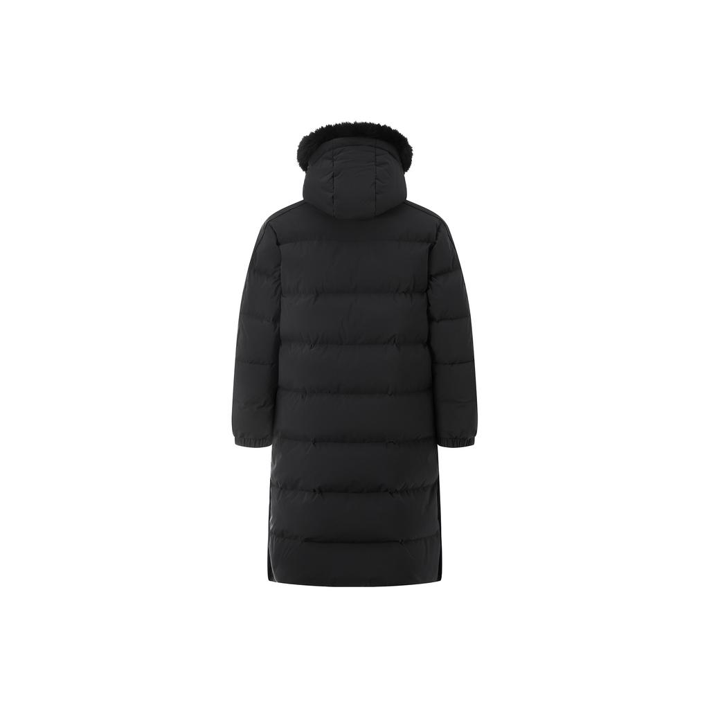 Li Ning Sports Trend Series Warm Hooded Long Comfortable Versatile Down Jacket Unisex Outerwear Black AYMU177-1