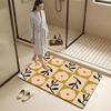 O-Orla Kiely Flower Floor Mat Diatomite Bath Mat – Highly Absorbent, Non-Slip, Quick-Drying Bathroom Rug