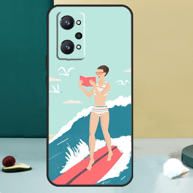

Surfboard Surfing Surf Girl For Realme GT 6T 5 6 GT 7 Pro C67 C75 C61 C55 C53 C51 C21Y C25S 10 11 12 13 14 Pro Plus Case Realme GT5