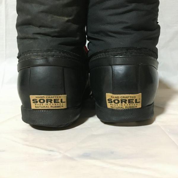 Vintage SOREL Made in Canada Snow Boots with Liner Size 24.525.0 Black(USED)
