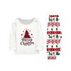 Family Matching Christmas Print Neck Long Sleeve Top and Pants Pajama Set