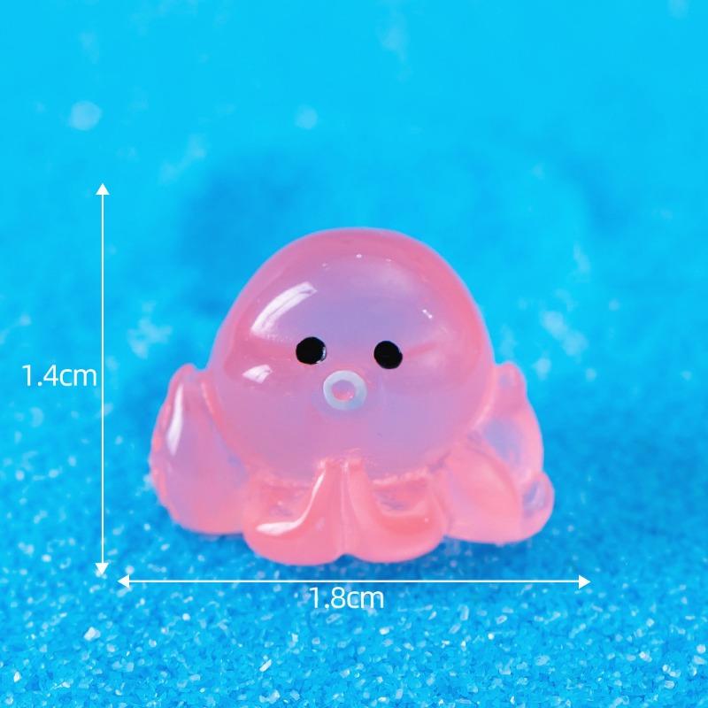 Micro-landscape Seven-color Luminous Small Octopus Decorative Item Seawater Bottom Fish Tank Landscape Resin Handicraft