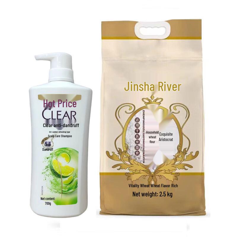 Clear Anti-Dandruff Shampoo & Jinshahe Premium Wheat Flour Bundle