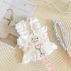 Lace Floral Print Dog Harness Dress Breathable Mesh Dog Vest For Small Medium Teddy Maltese Cat Outdoor Puppy Summer Clothes