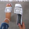 Summer New Small Square Heel Sandals Plus Size 35-43 Fashion Slippers Square Diamond Low Heel Sandals in Stock Beach Sandals