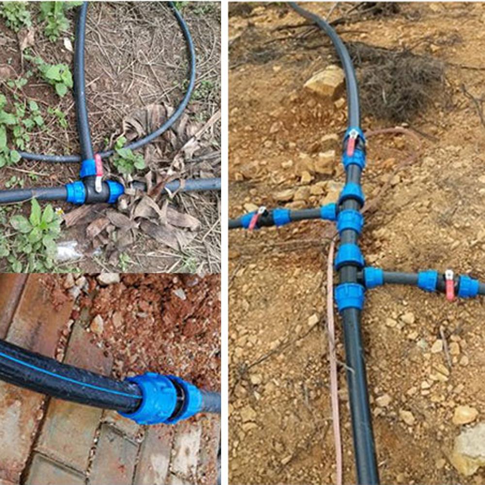 1Pc 20/25/32/40/50mm PVC PE Tube Tap Water Splitter Plastic Quick Valve Connector Agriculture Irrigation Water Pipe Fitting