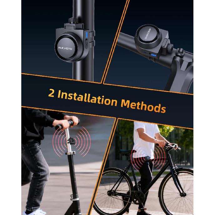 115dB Loud Bike Anti Theft Alarm Wireless Rechargeable Waterproof Bicycle Alarm Security Alarm for E-Bike Motorcycle Scooter 3