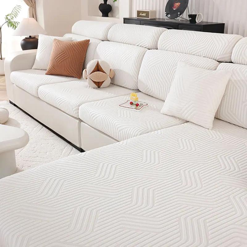 Muster-Jacquard Sofa Stuhl Kissenbezug Unifarbener Dehnbarer Gepolsterter Sofabezug Modulare Sofaecke Eckarmlehne Sofabezug 1PC Headrest Cover