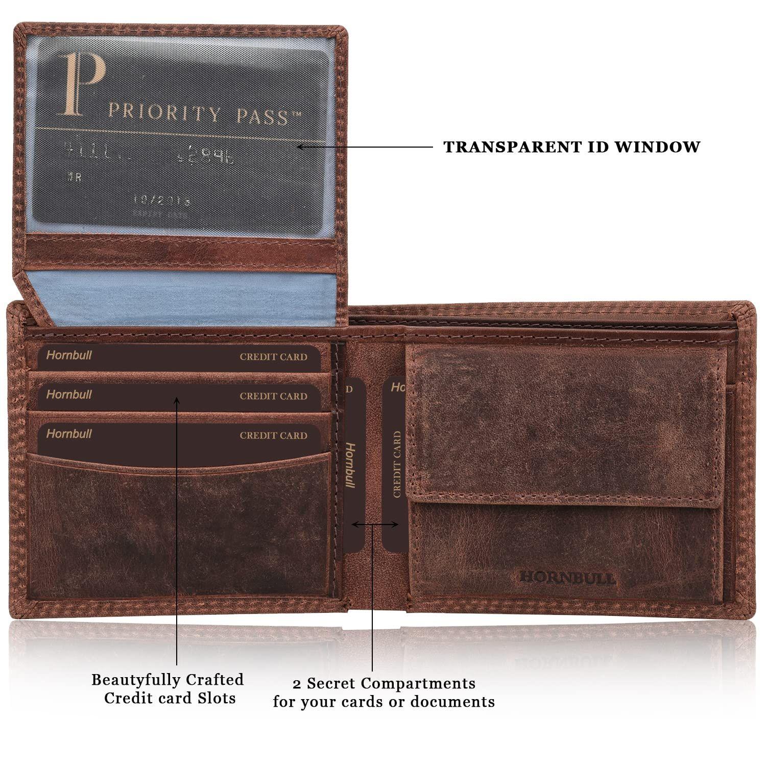 Мужские кожаные коричневые винтажные RFID-кошельки Stella коричневый — фото 3