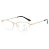 Memory Discoloration Multi-Focus Reading Glasses Anti-Blue Half-Frame Glasses Elderly Glasses Metal Cross-Mirror Men'S Reading Glasses