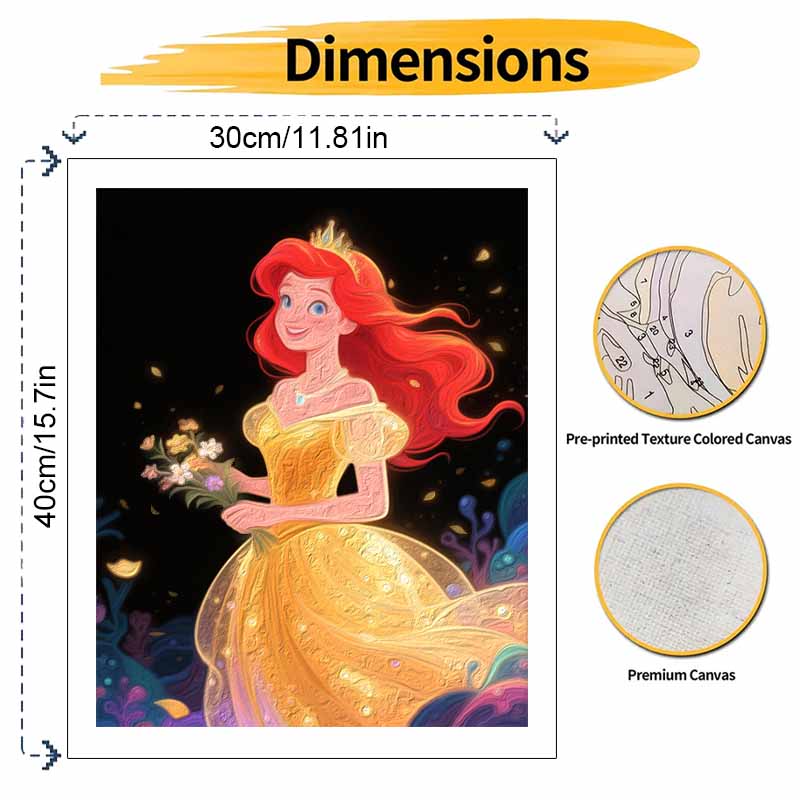 Disney princess oil painting hand painting coloring painting handmade diy home decoration gift