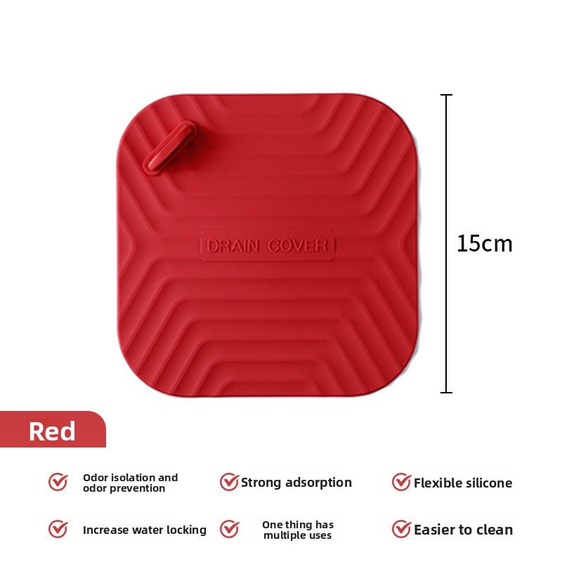 

Anti-odor Silicone Pad, Sewer Anti-odor Backflow Wonder, Sealing Cover, Floor Drain Sticker Sealing Cover червоний