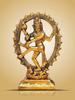 Gold Plated Lord Shiva Dancing Natraj Statue, Shivratri Decoration - 7 Inches